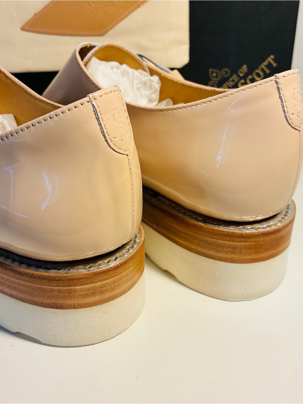 The Office of Angela Scott Mr. Sterling Double Monk Strap Nude Metallic Size 40 - Picture 4 of 12